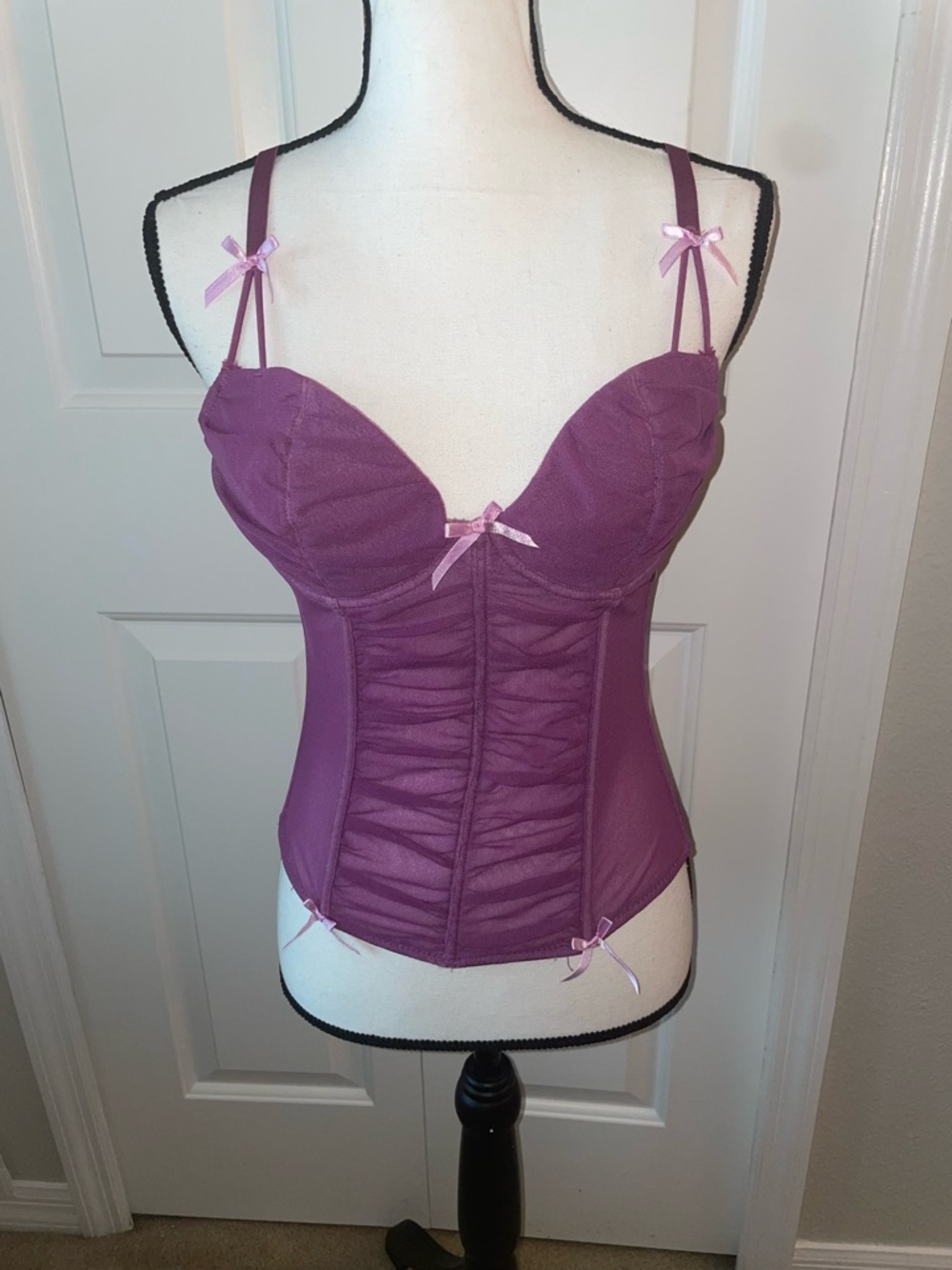 Purple Mesh Corset Bustier Top - Unbranded